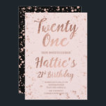 Faux roos gold confetti blush 21st Birthday name 2 Kaart<br><div class="desc">Faux roos gold confetti splatters blush roze 21st Birthday custom name. Een moderne uitnodiging van een 21e verjaardag met moderne, originele en eenvoudige faux roos gouden folie-uitnodiging met roos gouden confetti splatters en met de hand geschreven stijl borsteltypografie op een volledig aanpasbare pastelroze kleur achtergrond en zwart aan de achterkant....</div>
