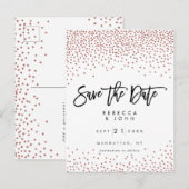 faux roos gold confetti bruiloft met valskaart aankondigingskaart (Voorkant / Achterkant)