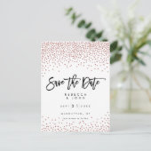 faux roos gold confetti bruiloft met valskaart aankondigingskaart (Staand voorkant)