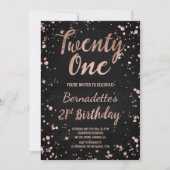Faux roos gold confetti chalkboard 21st Birthday Kaart (Voorkant)