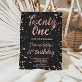 Faux roos gold confetti chalkboard 21st Birthday Kaart