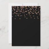 Faux Roos Gold Confetti Graduation Party | Zwart Kaart (Achterkant)
