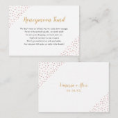 Faux Roos Gold Confetti Honeymoon Fund Informatiekaartje (Voorkant / Achterkant)