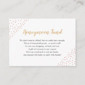 Faux Roos Gold Confetti Honeymoon Fund Informatiekaartje (Voorkant)