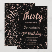 Faux roos gold confetti splatters 30th Birthday