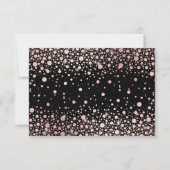 Faux Roos Gold Confetti Stippen Black Weddenschap  RSVP Kaartje (Achterkant)