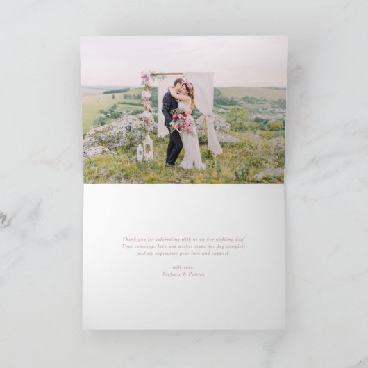 Faux Roos Gold Confetti Stippen Weddenschap Bedankkaart (Binnen)