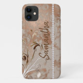 Faux Roos Gold Editable Name iPhone/iPad case (Achterkant)