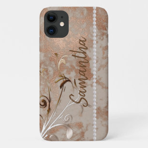 Faux Roos Gold Editable Name iPhone/iPad case