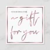 Faux-Roos Gold Elegant Chic Salon-cadeaubon Vierkante Visitekaartje (Voorkant)