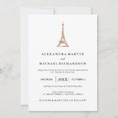 Faux Roos Gold Elegant Eiffel Tower Weddenschap Kaart (Voorkant)