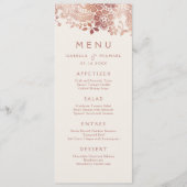Faux roos Gold elegant  kant trouwmenu Menu (Voorkant)
