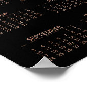 Faux Roos Gold en Black Modern 2017-agenda Poster (Hoek)