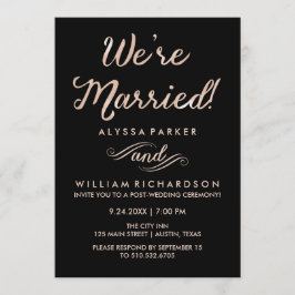 Faux Roos Gold en Black Post trouwceremonie Kaart