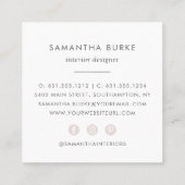 Faux Roos Gold en Cameo Blush Pineappel Vierkante Visitekaartje (Achterkant)