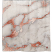 faux roos Gold en grijze marmer Douchegordijn (Voorkant)