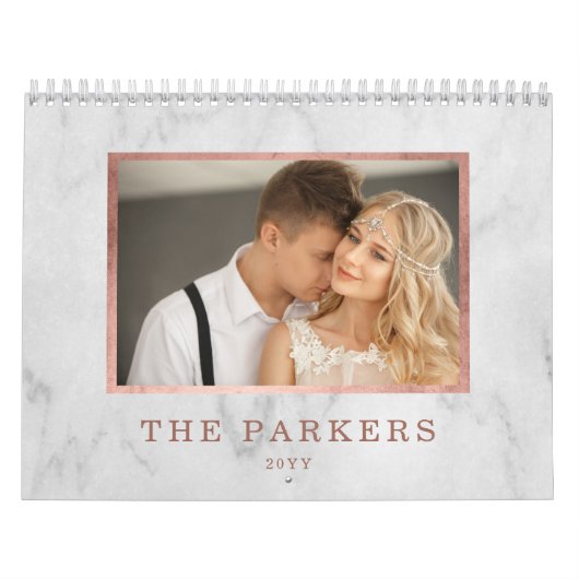 Faux Roos Gold en marmer | Multifoto Kalender (Hoes)