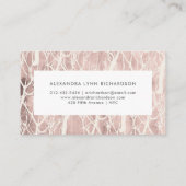 Faux Roos Gold en White Trendy Trees Pattern Visitekaartje (Achterkant)
