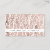 Faux Roos Gold en White Trendy Trees Pattern Visitekaartje (Voorkant)
