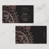 Faux roos gold floral mandala yoga instructeur visitekaartje (Voorkant / Achterkant)