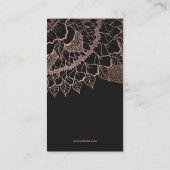 Faux roos gold floral mandala yoga instructeur visitekaartje (Achterkant)