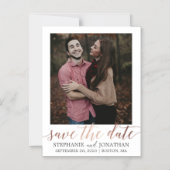 Faux Roos Gold Foil Afbeelding Save the Date Magne Magnetische Uitnodiging (Voorkant)