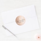 Faux Roos Gold Foil Black Weddenschap voor Initiaa Ronde Sticker (Envelop)