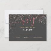 Faux Roos Gold foil bruiloft RSVP (Voorkant)
