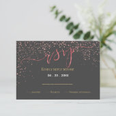 Faux Roos Gold foil bruiloft RSVP (Staand voorkant)