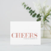 Faux Roos Gold Foil Cheers Nieuwjaar Briefkaart (Staand voorkant)