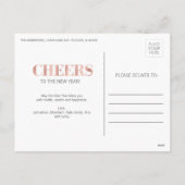 Faux Roos Gold Foil Cheers Nieuwjaar Briefkaart (Achterkant)