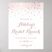 Faux Roos Gold Foil Confetti Bridal Brunch Sign. Poster (Voorkant)