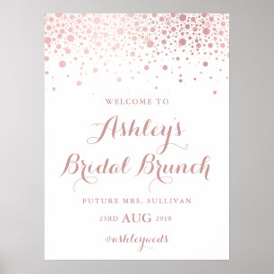 Faux Roos Gold Foil Confetti Bridal Brunch Sign. Poster