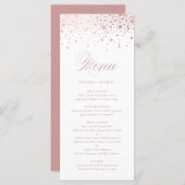 Faux Roos Gold Foil Confetti Elegant Wedding Menu (Voorkant / Achterkant)