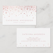 Faux Roos Gold Foil Confetti Modern Visitekaartje (Voorkant / Achterkant)