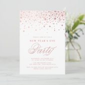 Faux Roos Gold Foil Confetti Nieuwjaarsfeest Kaart (Staand voorkant)