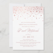 Faux Roos Gold Foil Confetti Stippen B'not Mitzvah Kaart (Voorkant)