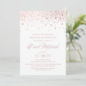 Faux Roos Gold Foil Confetti Stippen B'not Mitzvah Kaart (Staand voorkant)