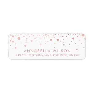 Faux Roos Gold Foil Confetti Stippen Moderne Etiket