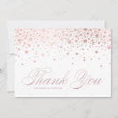 Faux Roos Gold Foil Confetti Stippen Weddenschap Bedankkaart (Voorkant)