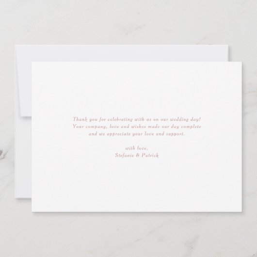 Faux Roos Gold Foil Confetti Stippen Weddenschap Bedankkaart (Achterkant)