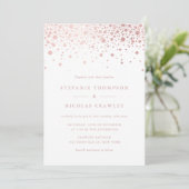 Faux Roos Gold Foil Confetti Stippen Weddenschap Kaart (Staand voorkant)