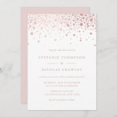 Faux Roos Gold Foil Confetti Stippen Weddenschap Kaart (Voorkant / Achterkant)