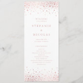 Faux Roos Gold Foil Confetti Stippen Weddenschap Programmakaart (Voorkant)