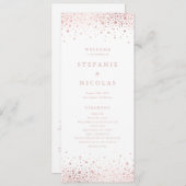 Faux Roos Gold Foil Confetti Stippen Weddenschap Programmakaart (Voorkant / Achterkant)