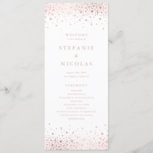 Faux Roos Gold Foil Confetti Stippen Weddenschap Programmakaart