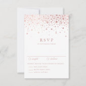 Faux Roos Gold Foil Confetti Stippen Weddenschap R RSVP Kaartje (Voorkant)