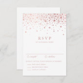 Faux Roos Gold Foil Confetti Stippen Weddenschap R RSVP Kaartje (Voorkant / Achterkant)