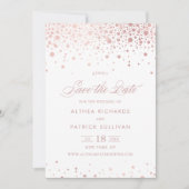 Faux Roos Gold Foil Confetti Stippen Weddenschap Save The Date (Voorkant)