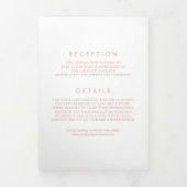 Faux Roos Gold Foil Confetti Stippen White Wedding Drieluik Uitnodiging (Cover)